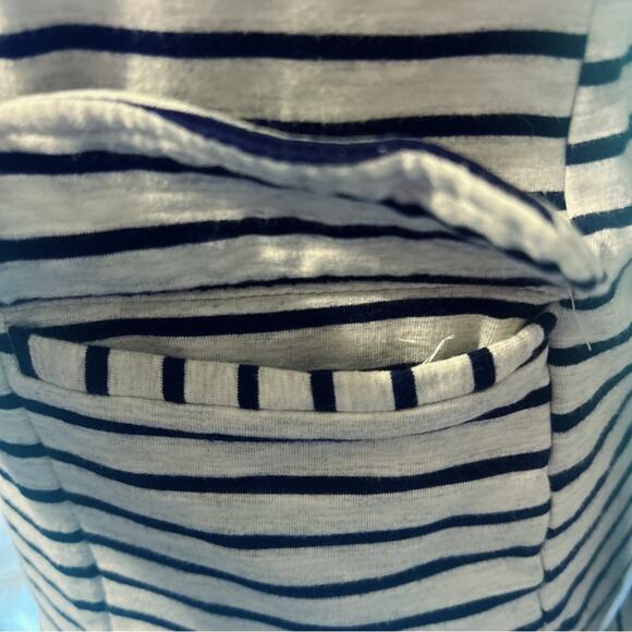 Anthropologie Dolan Nautical Gray Navy Blue Striped Blazer Jacket Size Small - Picture 4 of 8